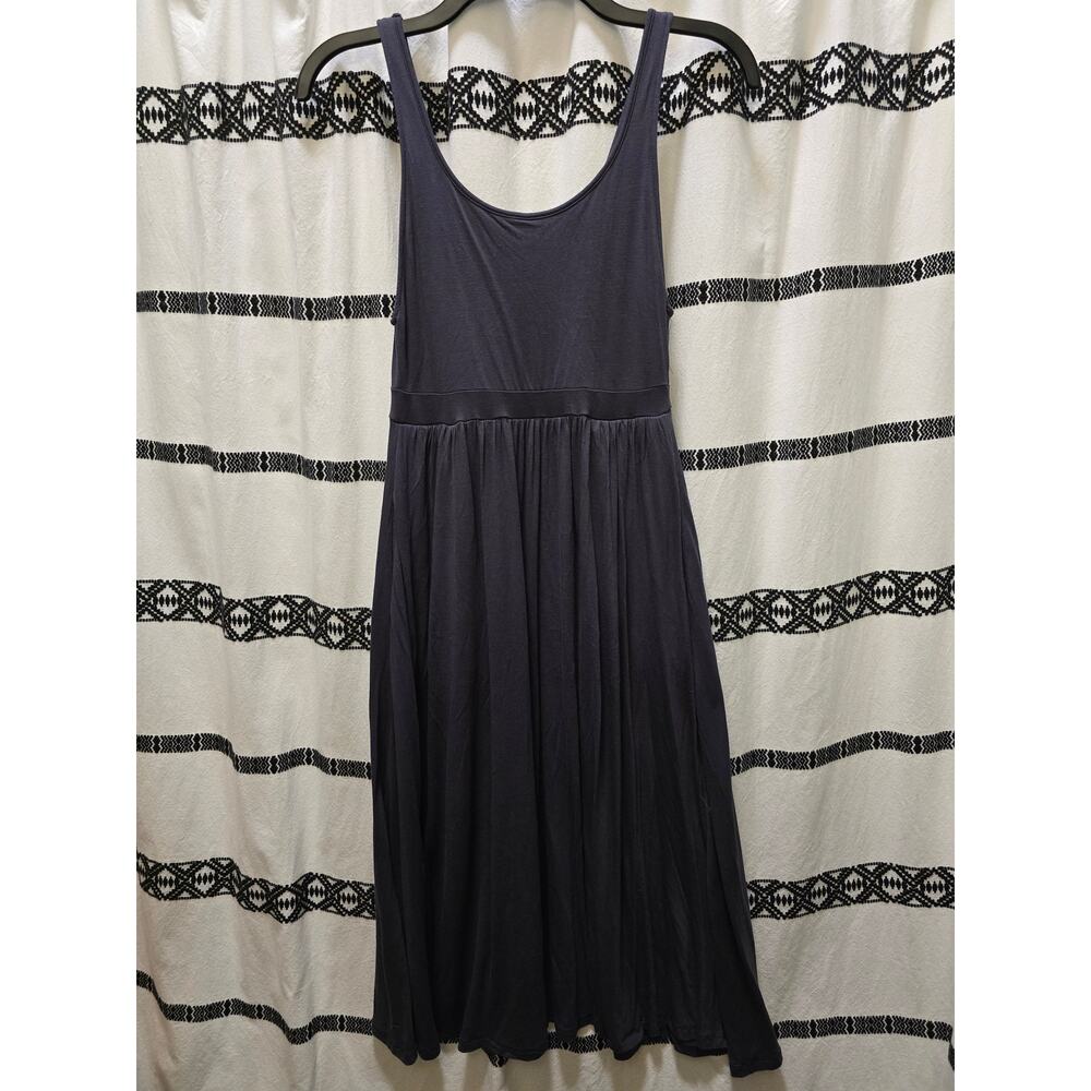 Wilfred‎ Aritzia Market dark gray gathered bottom tank jersey knit midi dress S